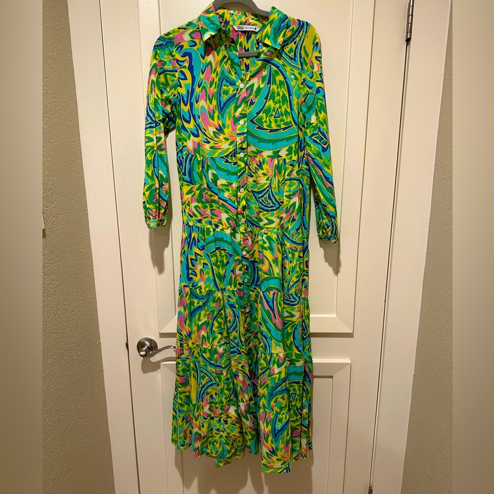 Zara maxi shirt dress XS